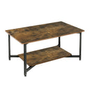Viviendo  Rectangular Coffee Table Dining Furniture Wooden Rustic Vintage Metal