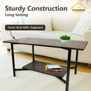 Viviendo  Rectangular Coffee Table Dining Furniture Wooden Rustic Vintage Metal