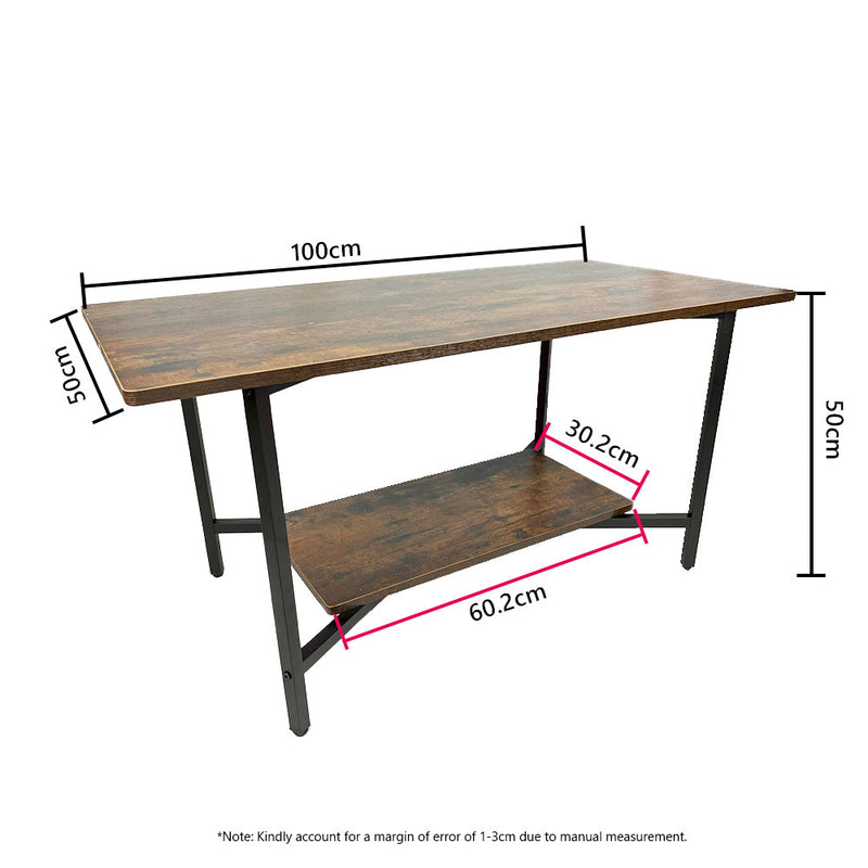 Viviendo  Rectangular Coffee Table Dining Furniture Wooden Rustic Vintage Metal