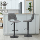 Viviendo Bar Stools Swivel Kitchen Dinning Chairs Gas Lift Barstool Grey x2