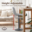 Viviendo Bar Stools Swivel Kitchen Dinning Chairs Gas Lift Barstool Grey x2