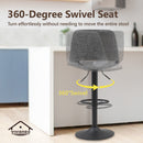 Viviendo Bar Stools Swivel Kitchen Dinning Chairs Gas Lift Barstool Grey x2