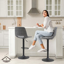 Viviendo Bar Stools Swivel Kitchen Dinning Chairs Gas Lift Barstool Grey x2