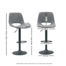 Viviendo Bar Stools Swivel Kitchen Dinning Chairs Gas Lift Barstool Grey x2