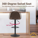 Viviendo Bar Stools Swivel Kitchen Dinning Height Chairs Gas Lift Barstool