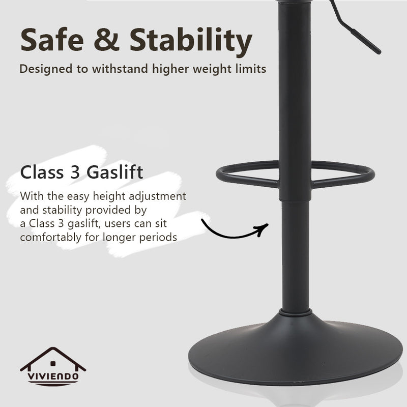Viviendo Bar Stools Swivel Kitchen Dinning Height Chairs Gas Lift Barstool