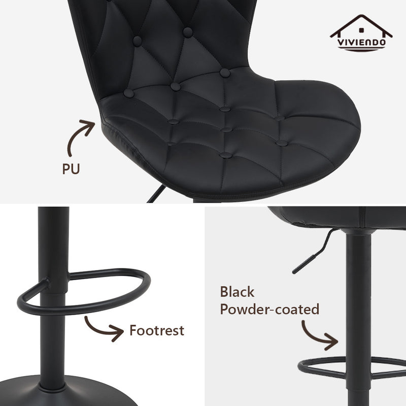 Viviendo Bar Stools Swivel Kitchen Dinning Height Chairs Gas Lift Barstool