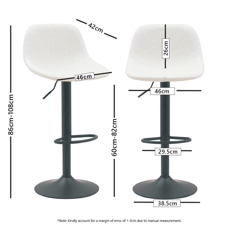 Viviendo Bar Stools Swivel Kitchen Dinning Height Chairs Gas Lift Barstool