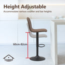 Viviendo Bar Stools Swivel Kitchen Dinning Height Chairs Gas Lift Barstool Brown x2