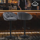 Viviendo Bar Stools Swivel Kitchen Dinning Height Chairs Gas Lift Barstool Grey x2
