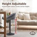 Viviendo Bar Stools Swivel Kitchen Dinning Height Chairs Gas Lift Barstool Grey x2