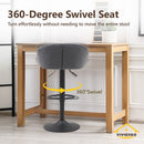 Viviendo Bar Stools Swivel Kitchen Dinning Height Chairs Gas Lift Barstool Grey x2