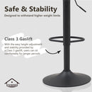 Viviendo Bar Stools Swivel Kitchen Dinning Height Chairs Gas Lift Barstool Grey x2