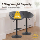 Viviendo Bar Stools Swivel Kitchen Dinning Height Chairs Gas Lift Barstool Grey x2