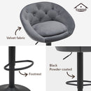 Viviendo Bar Stools Swivel Kitchen Dinning Height Chairs Gas Lift Barstool Grey x2