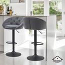 Viviendo Bar Stools Swivel Kitchen Dinning Height Chairs Gas Lift Barstool Grey x2