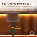 Viviendo Bar Stools Swivel Kitchen Dinning Height Chairs Gas Lift Barstool Brown x2