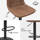 Viviendo Bar Stools Swivel Kitchen Dinning Height Chairs Gas Lift Barstool Brown x2