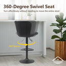 Viviendo Bar Stools Swivel Kitchen Dinning Height Chairs Gas Lift Barstool Black x 2