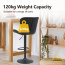Viviendo Bar Stools Swivel Kitchen Dinning Height Chairs Gas Lift Barstool Black x 2