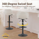 Viviendo Bar Stools Swivel Kitchen Dinning Height Chairs Gas Lift Barstool White x 2