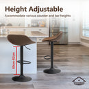 Viviendo Bar Stools Swivel Kitchen Dinning Height Chairs Gas Lift Barstool Brown x 2
