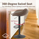 Viviendo Bar Stools Swivel Kitchen Dinning Height Chairs Gas Lift Barstool Brown x 2