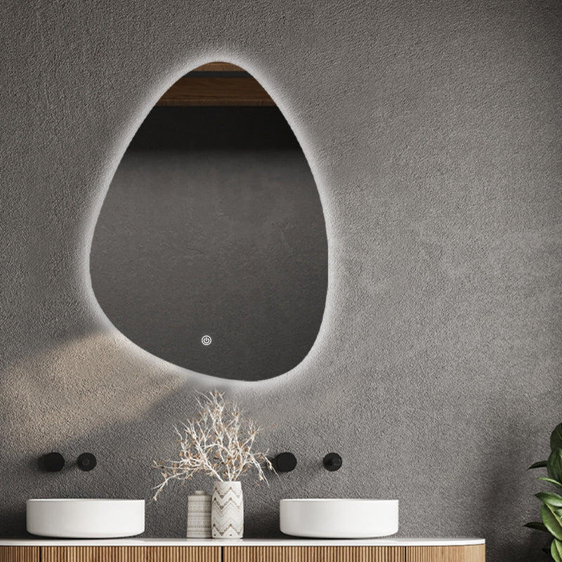 Viviendo 50x70cm LED Teardrop Wall Mirror Anti-fog Vanity Bathroom Mirrors Smart Touch