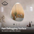 Viviendo 50x70cm LED Teardrop Wall Mirror Anti-fog Vanity Bathroom Mirrors Smart Touch