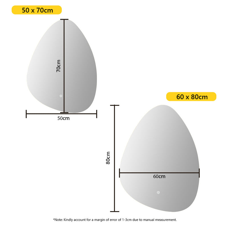 Viviendo LED Teardrop Wall Mirror Anti-fog Vanity Bathroom Mirrors Smart Touch