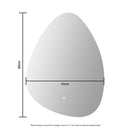 Viviendo 60x80cm LED Teardrop Wall Mirror Anti-fog Vanity Bathroom Mirrors Smart Touch