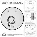 Viviendo 60cm Round LED Wall Mirror Anti-fog Vanity Bathroom Mirrors Smart Touch