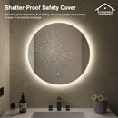 Viviendo 60/70cm Round LED Wall Mirror Anti-fog Vanity Bathroom Mirrors Smart Touch