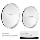 Viviendo 60/70cm Round LED Wall Mirror Anti-fog Vanity Bathroom Mirrors Smart Touch