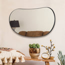 Viviendo Pebble Wall Mirror Irregular Shape Vanity Bathroom Mirrors Metal Frame