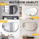Viviendo Pebble Wall Mirror Irregular Shape Vanity Bathroom Mirrors Metal Frame