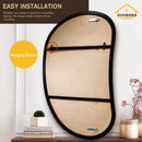 Viviendo Pebble Wall Mirror Irregular Shape Vanity Bathroom Mirrors Metal Frame