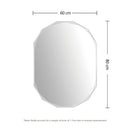 Viviendo Crystalline Mirror 60x80cm Beveled Edge Wall Mirrors Frameless Decorative