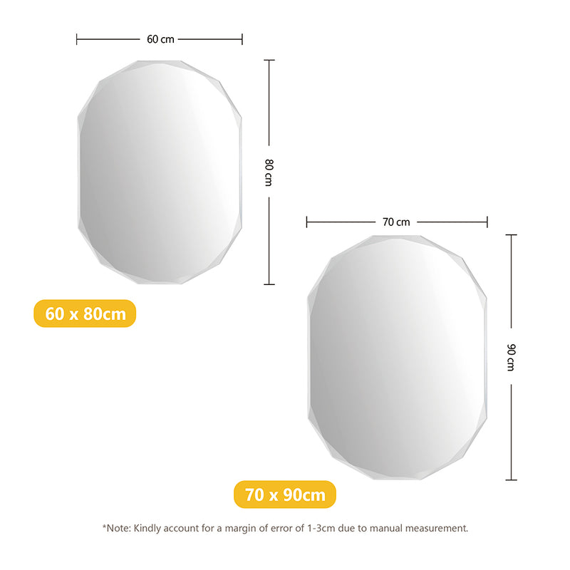 Viviendo Crystalline Mirror Beveled Edge Wall Mirrors Frameless Home Decorative