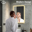 Viviendo Rectangular LED Wall Mirror Anti-fog Vanity Bathroom Mirrors Smart Touch