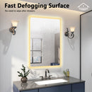 Viviendo Rectangular LED Wall Mirror Anti-fog Vanity Bathroom Mirrors Smart Touch