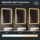 Viviendo Rectangular LED Wall Mirror Anti-fog Vanity Bathroom Mirrors Smart Touch