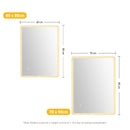 Viviendo Rectangular LED Wall Mirror Anti-fog Vanity Bathroom Mirrors Smart Touch