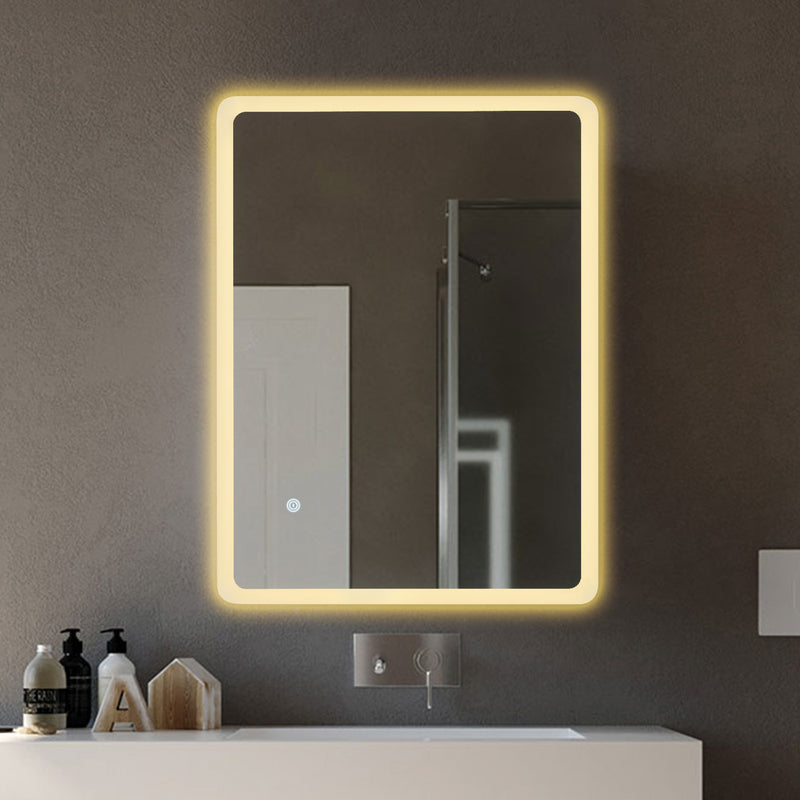 Viviendo 70x90cm Rectangular LED Wall Mirror Anti-fog Vanity Bathroom Mirrors Smart Touch