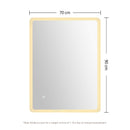 Viviendo 70x90cm Rectangular LED Wall Mirror Anti-fog Vanity Bathroom Mirrors Smart Touch