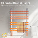 Viviendo Heated Towel Rail Rack Bathroom Stainless Steel Electric Rails 8 Bars
