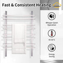 Viviendo Heated Towel Rail Rack Bathroom Stainless Steel Electric Rails 8 Bars