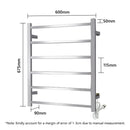 Viviendo Heated Towel Rail Rack Bathroom Stainless Steel Electric Rails 6 Bars