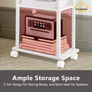 Viviendo Smart Side Table Bedside End with Charging Station USB Ports and Power Outlets White