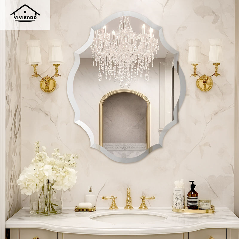 Viviendo Wall Mirror 60x80cm Beveled Edge Mirrors Frameless Decorative